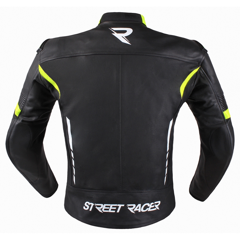 Bunda na motocykel Street Racer Bexter čierno-bielo-fluo žltá výpredaj