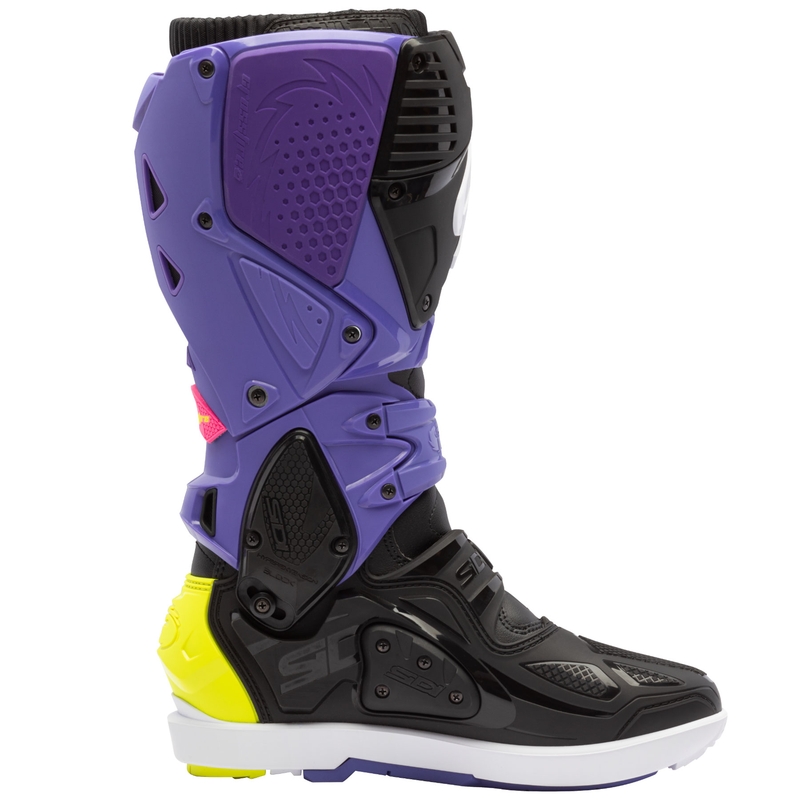 Topánky na motorku SiDi Crossfire 3 SRS fialovo-čierno-fluo žlté