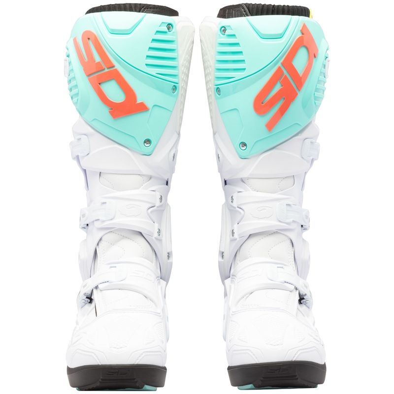 Topánky na motorku SiDi Crossfire 3 SRS bielo-fluo mintovo-fluo koralové