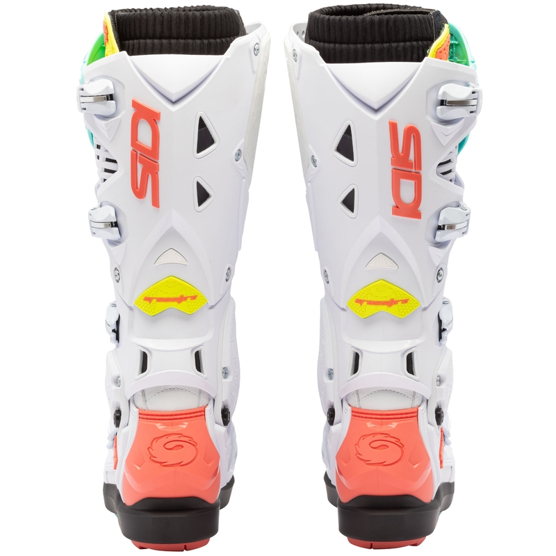 Topánky na motorku SiDi Crossfire 3 SRS bielo-fluo mintovo-fluo koralové
