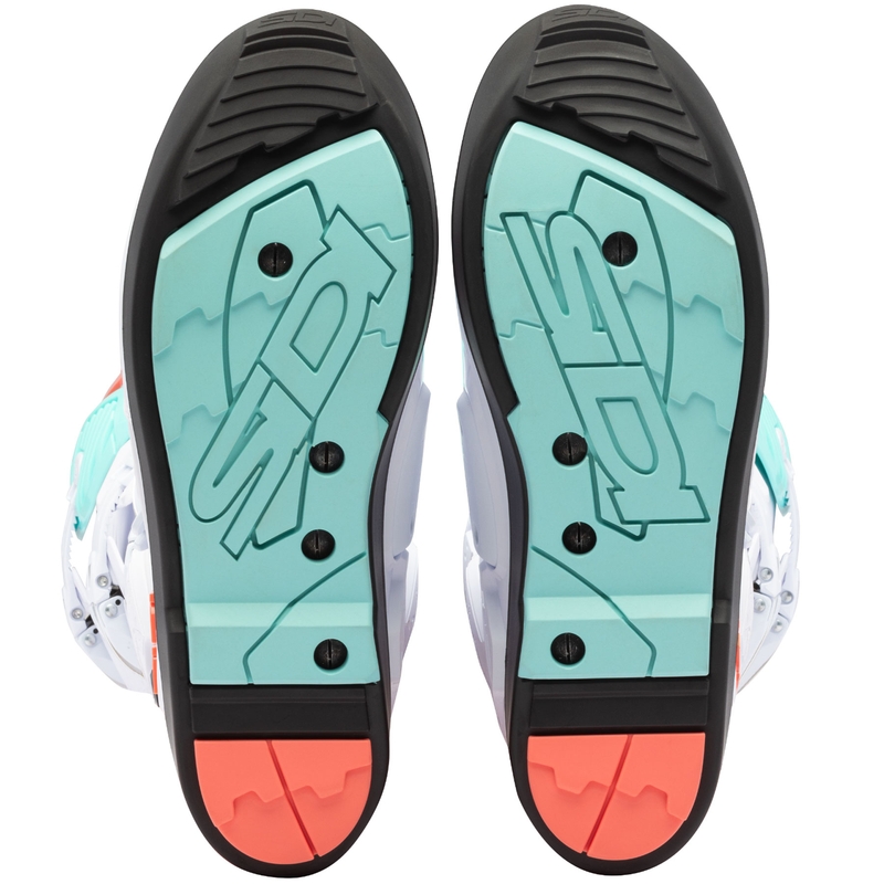 Topánky na motorku SiDi Crossfire 3 SRS bielo-fluo mintovo-fluo koralové