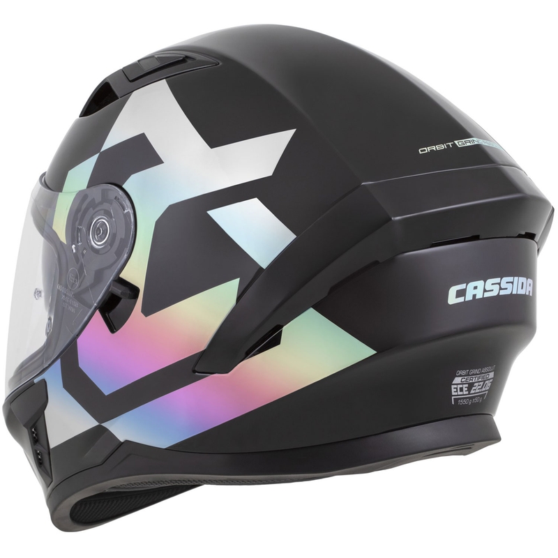 Integrálna helma na motorku Cassida Orbit Grind Absolut čierno-holografická