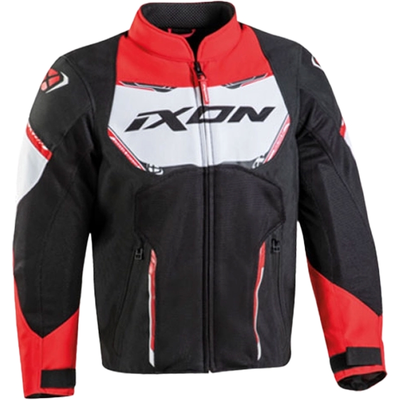 Detská bunda na motorku IXON Striker Air čierno-červeno-biela