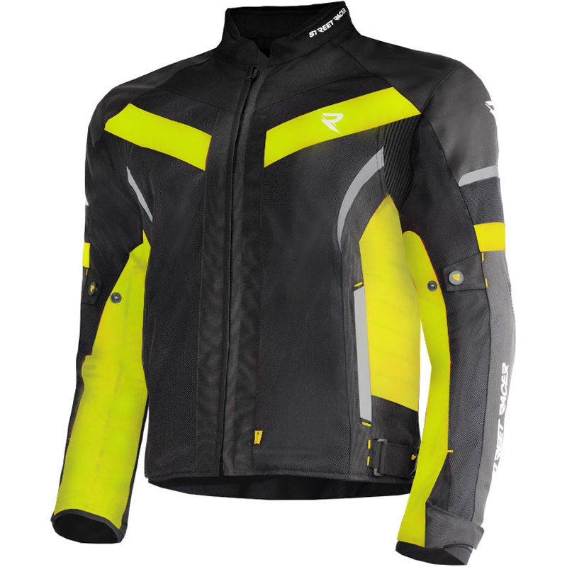 Bunda na motorku Street Racer Evans Air čierno-fluo žltá