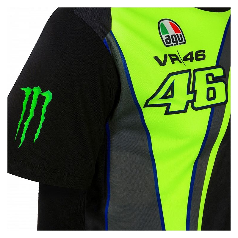 Tričko VR46 Valentino Rossi REPLIKA MONSTER čierno-žlté