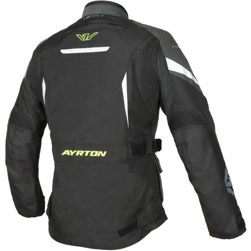Dámska bunda na motorku Ayrton Teressa II čierno-šedo-fluo žltá