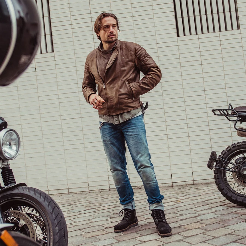 Extra skrátené džínsy na motorku Revit Carlin SK modré