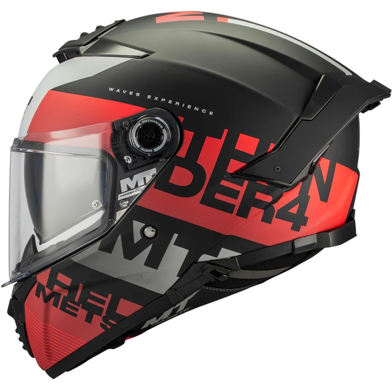 Integrálna helma na motorku MT Thunder 4 SV Waves B5 matná čierno-červená