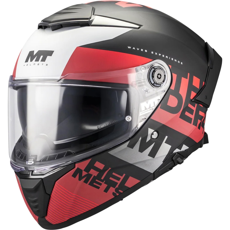 Integrálna helma na motorku MT Thunder 4 SV Waves B5 matná čierno-červená