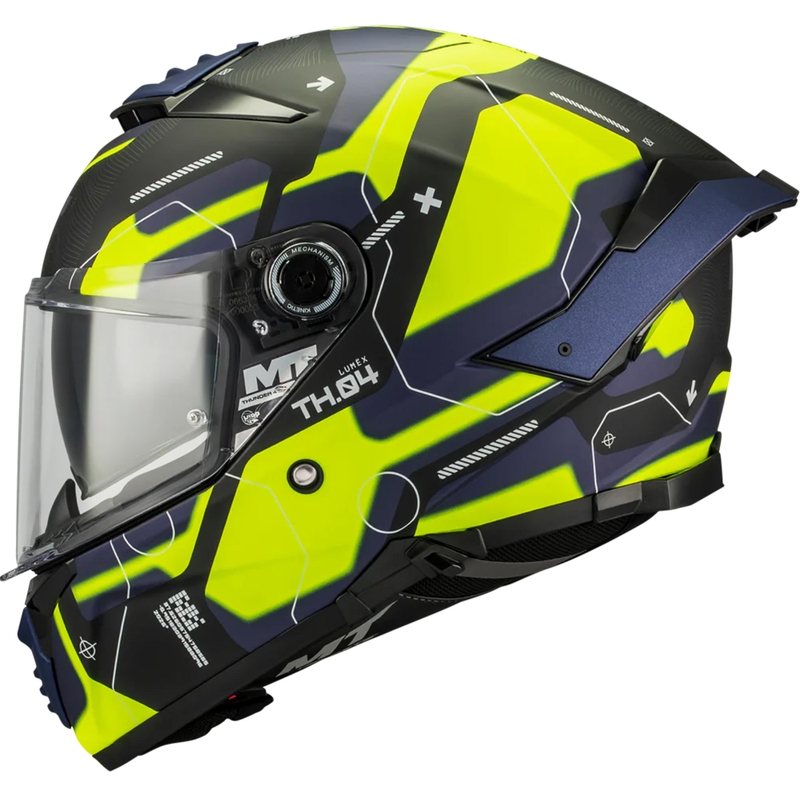 Integrálna helma na motorku MT Thunder 4 SV Lumex B27 čierno-modro-fluo žltá