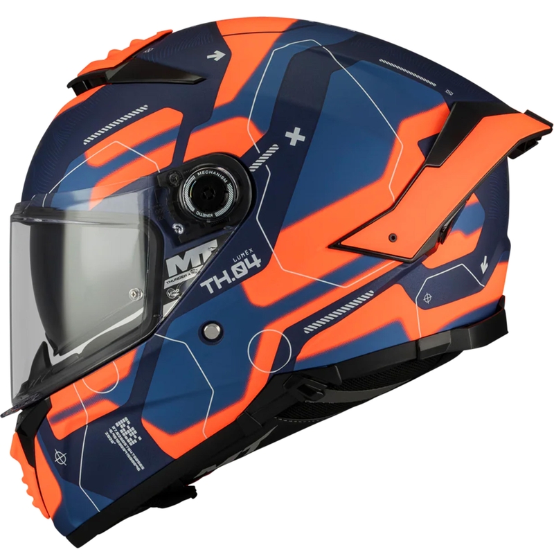 Integrálna prilba na motorku MT Thunder 4 SV Lumex C24 modro-oranžová