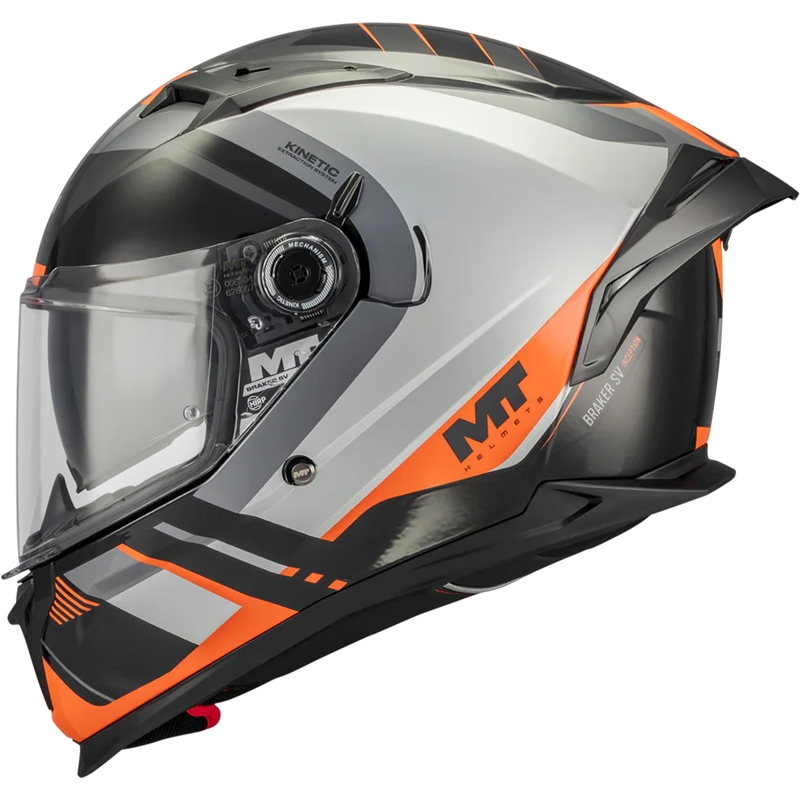 Integrálna helma na motorku MT Braker SV Inception B4 čierno-šedo-oranžová