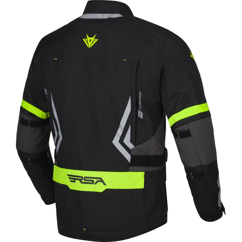Bunda na motocykel RSA Storm čierno-šedo-fluo žltá