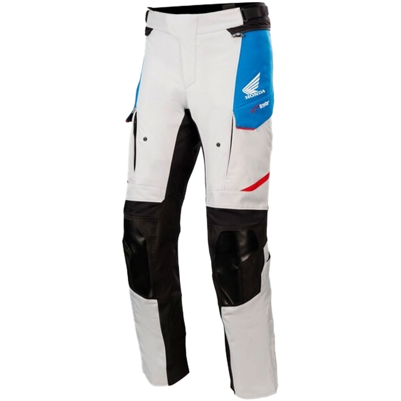 Nohavice na motocykel Alpinestars Andes Drystar svetlo šedo-čierno-modro-červené