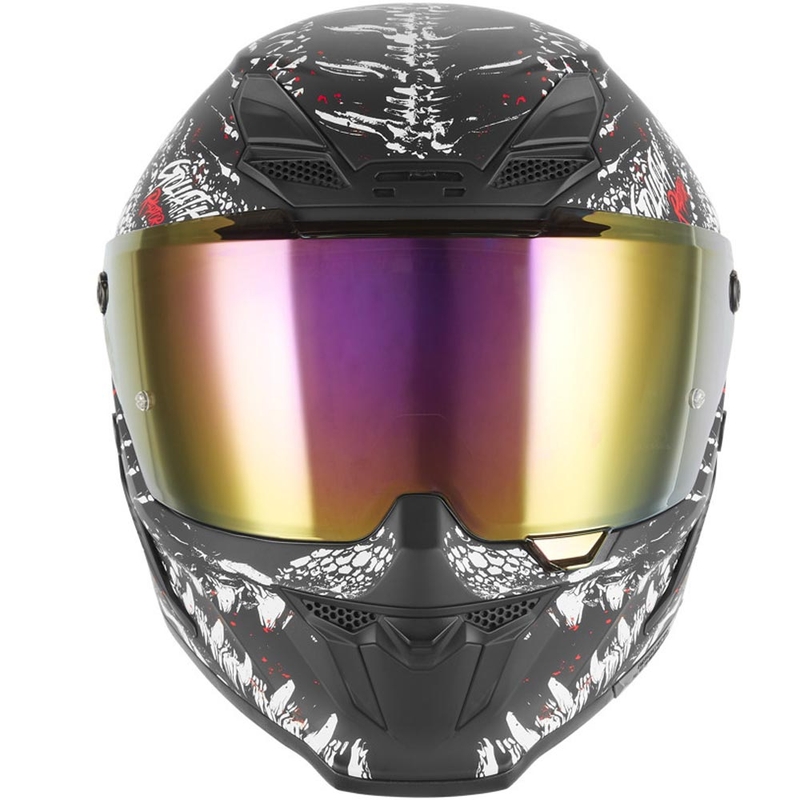 Integrálna helma na motorku NOX Exkluzív Goliath Raptor matná čierno-bielo-červená