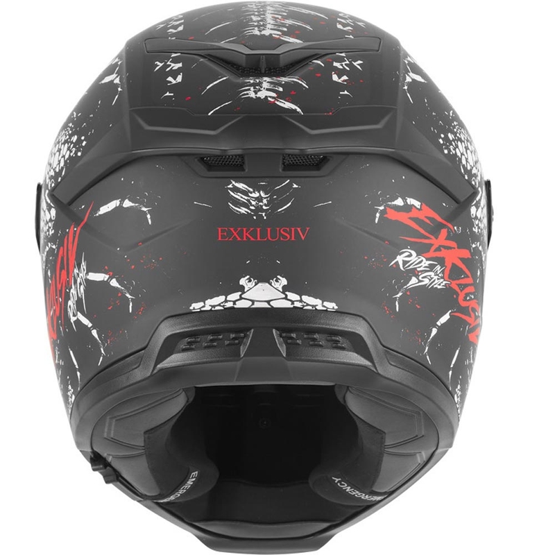 Integrálna helma na motorku NOX Exkluzív Goliath Raptor matná čierno-bielo-červená