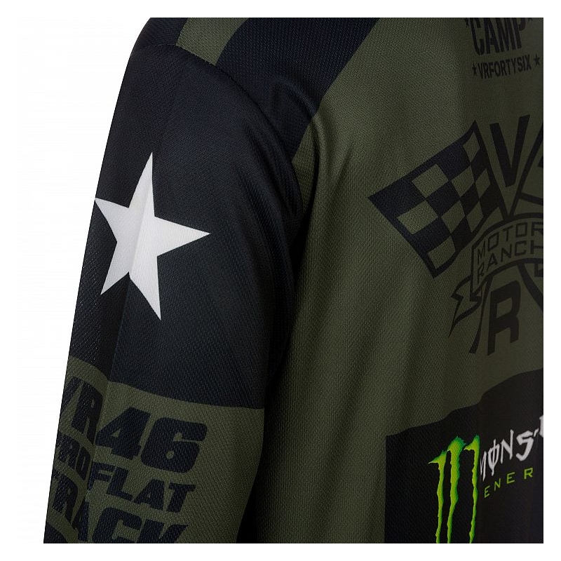 Tričko s dlhým rukávom VR46 Valentino Rossi MONSTER CAMP zeleno-čierne