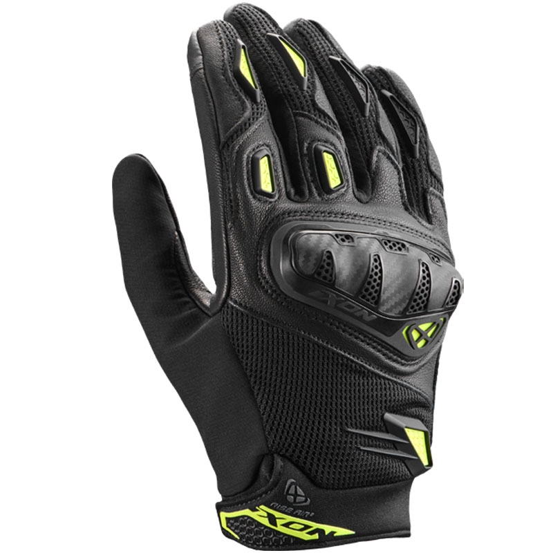 Rukavice na motorku IXON Rise Air 2 čierno-fluo žlté