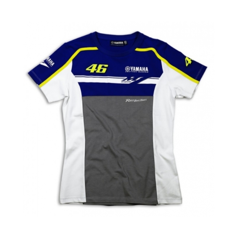 Dámske tričko VR46 Valentino Rossi Yamaha Dual modro-sivé