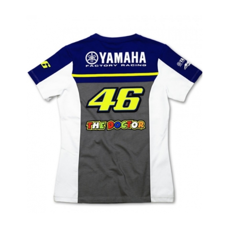 Dámske tričko VR46 Valentino Rossi Yamaha Dual modro-sivé