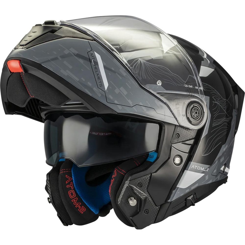 Výklopná helma na motorku MT Atom 2 SV Highlands C2 čierno-šedá
