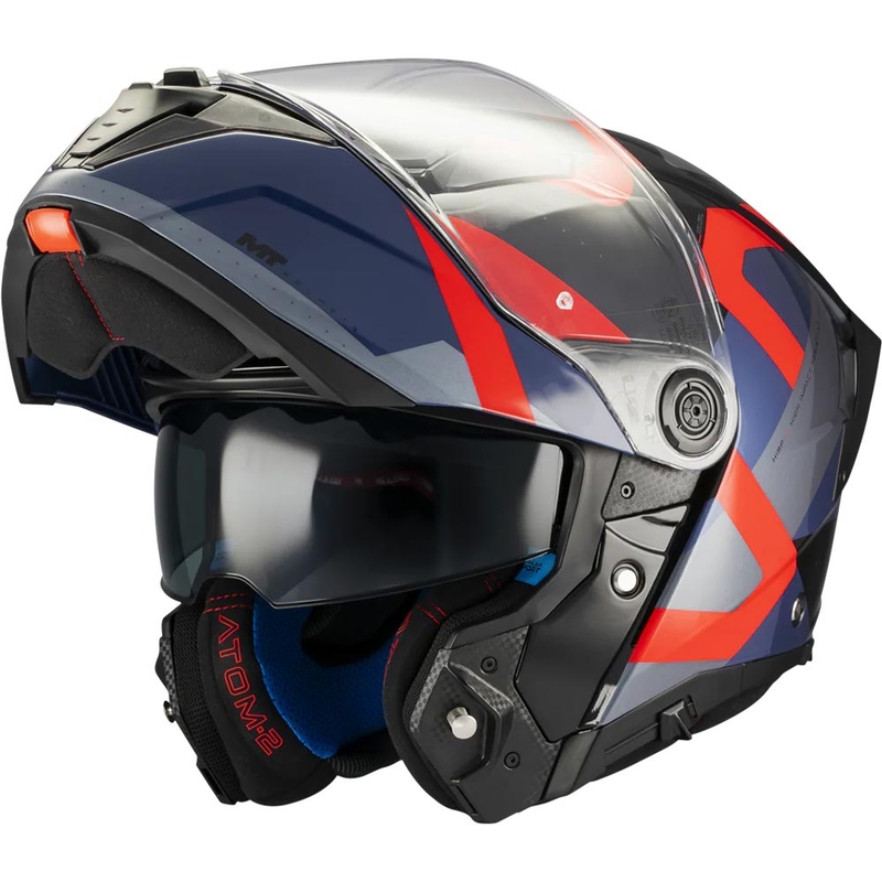 Výklopná prilba na motorku MT Atom 2 SV Dexter B15 modro-čierno-červená
