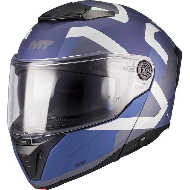 Výklopná prilba na motorku MT Atom 2 SV Dexter C2 matná modro-šedá