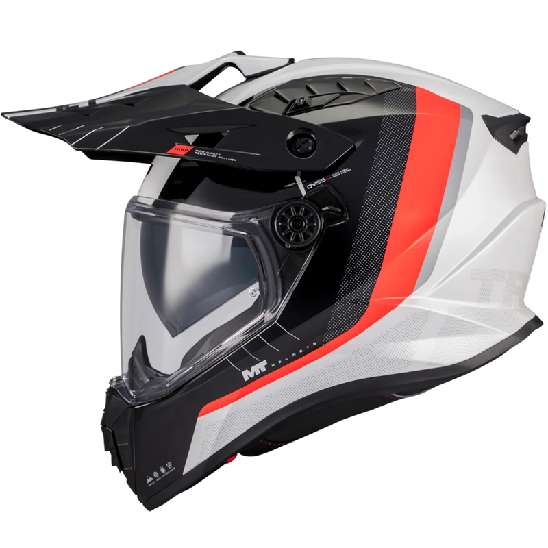 Enduro helma na motorku MT Track SV Nomad A15 bielo-čierno-červená