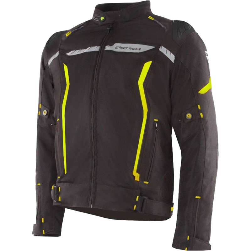 Bunda na motorku Street Racer Flex EVO čierno-fluo žltá