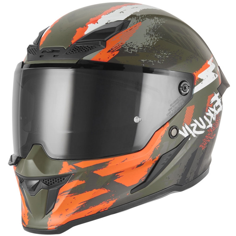 Integrálna prilba na motorku NOX Exkluzív Goliath Cut´D matná khaki-oranžová