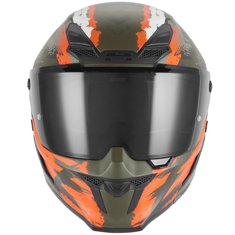 Integrálna prilba na motorku NOX Exkluzív Goliath Cut´D matná khaki-oranžová