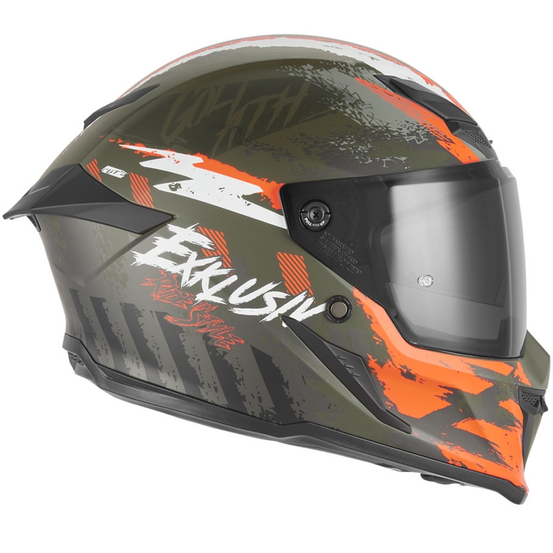 Integrálna prilba na motorku NOX Exkluzív Goliath Cut´D matná khaki-oranžová