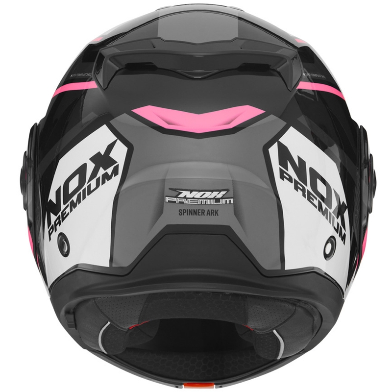 Preklápacia helma na motorku NOX PREMIUM Spinner čierno-bielo-ružová