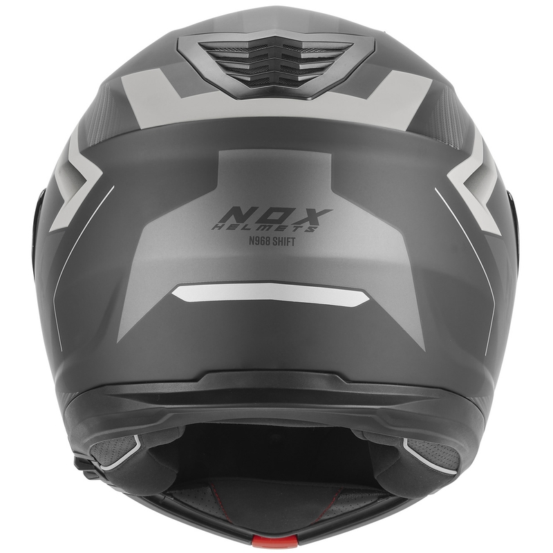 Výklopná helma na motorku NOX N968 Shift matná čierno-strieborná