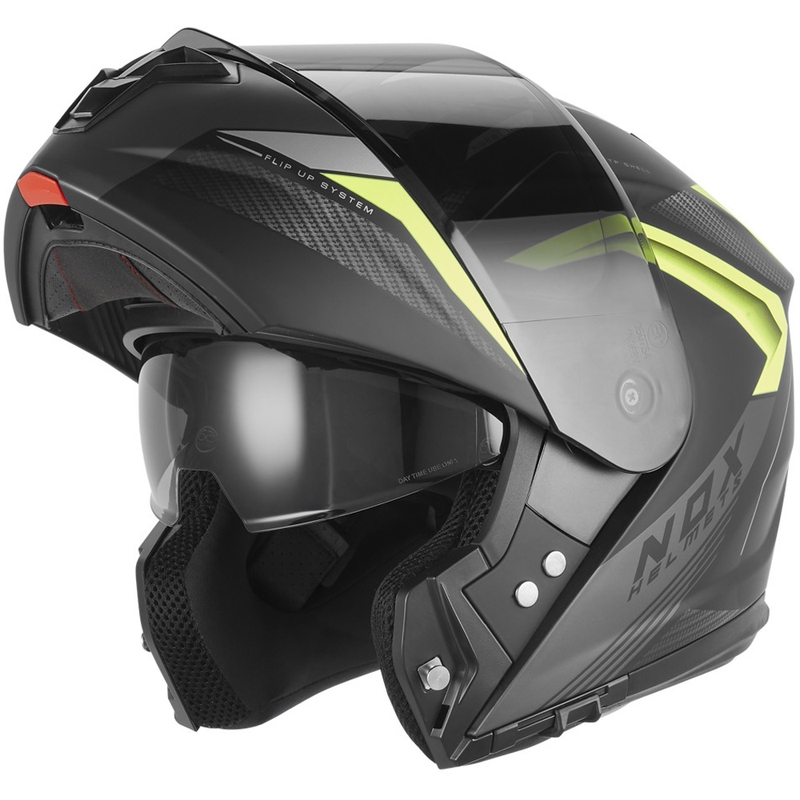 Výklopná helma na motorku NOX N968 Shift matná čierno-fluo žltá