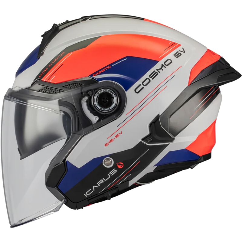 Otvorená prilba na motorku MT Cosmo SV Icarus A5 modro-bielo-červená