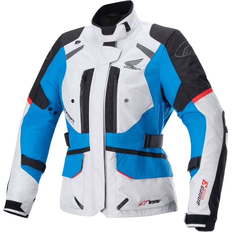Dámska bunda na motocykel Alpinestar Stella Andes Drystar Honda sivo-čierno-modro-červená 23