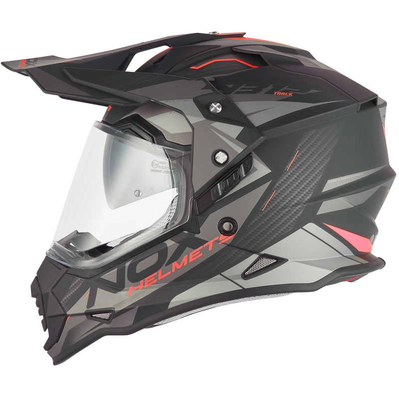 Enduro helma na motorku NOX N312 Track matná čierno-červená