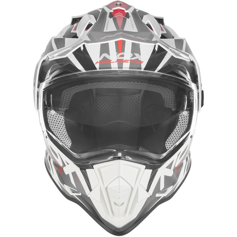 Enduro helma na motorku NOX N312 Track bielo-červená