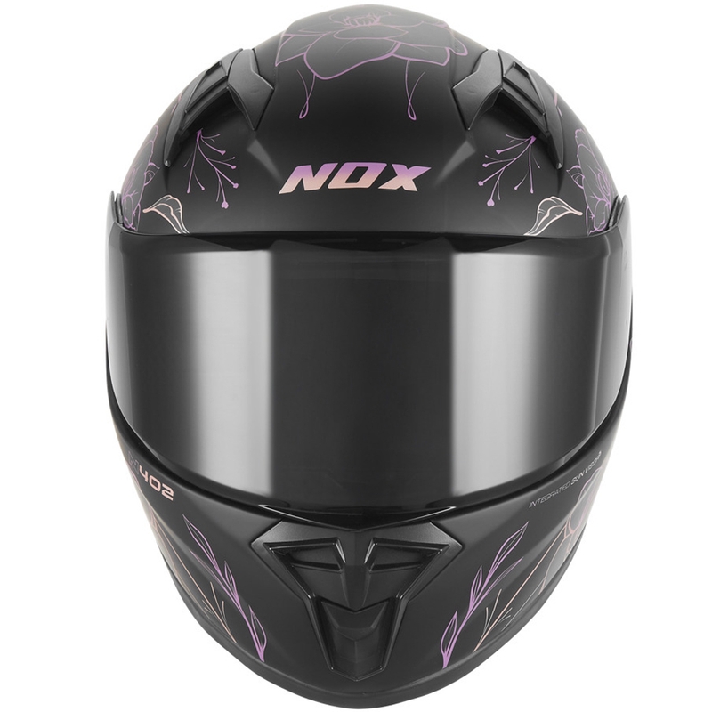 Detská integrálna helma na motorku NOX N731 Spring matná čierno-ružová