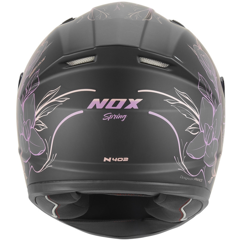 Detská integrálna helma na motorku NOX N731 Spring matná čierno-ružová
