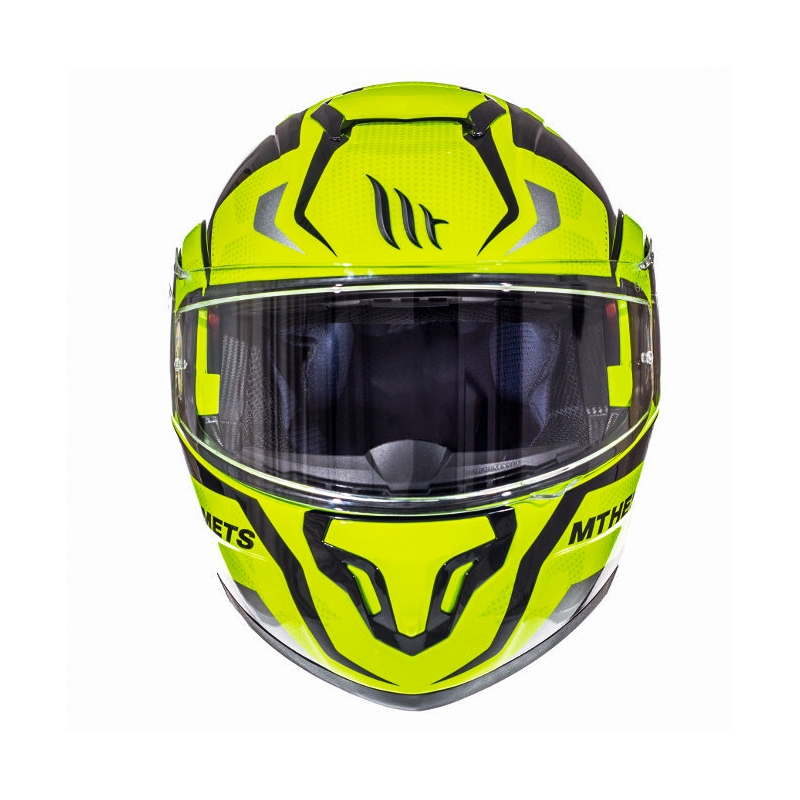 Vyklápacia prilba na motorku MT Atom Divergence fluo žltá  - II. akosť