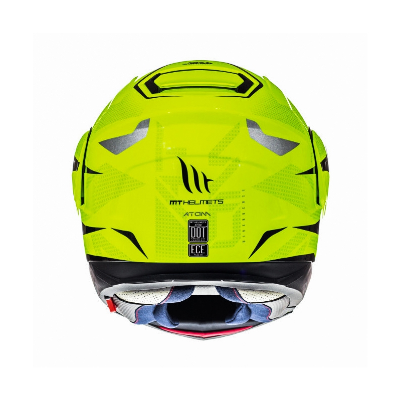Vyklápacia prilba na motorku MT Atom Divergence fluo žltá  - II. akosť