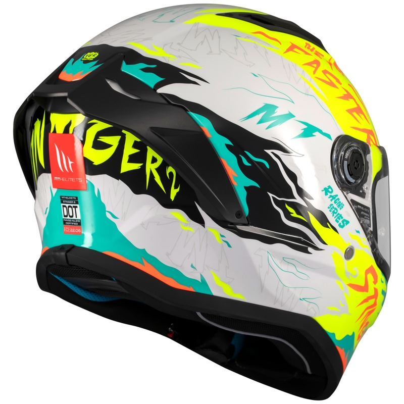 Integrálna helma na motorku MT Stinger 2 Ardent bielo-žltá - II. akosť