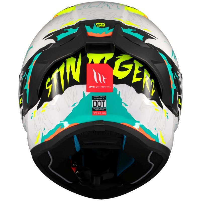 Integrálna helma na motorku MT Stinger 2 Ardent bielo-žltá - II. akosť