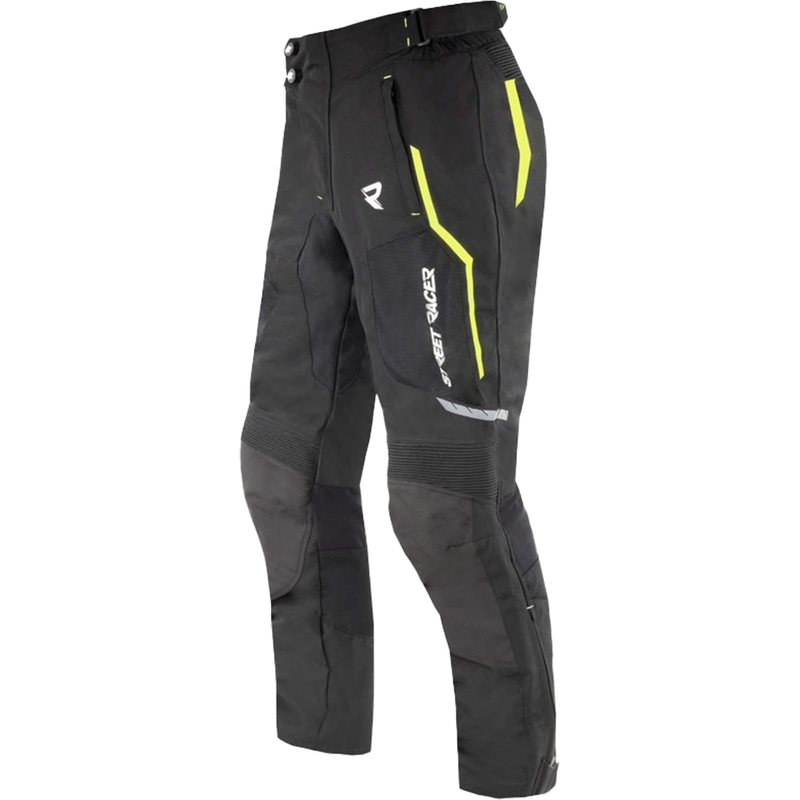 Nohavice na motorku Street Racer Flex Air čierno-fluo žlté - II. akosť