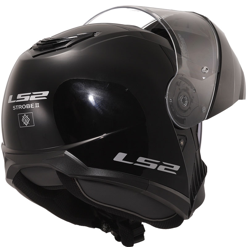 Vyklápacia prilba LS2 FF908 Strobe II čierna lesklá - II. akosť