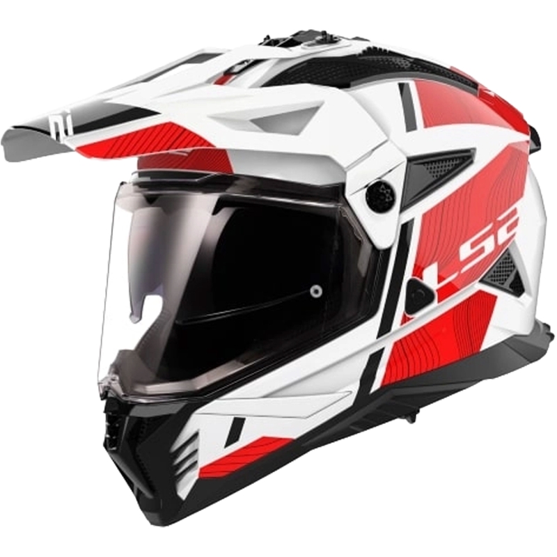 Enduro prilba na motocykel LS2 MX702 PIONEER II HILL bielo-červená