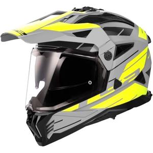 Enduro prilba na motocykel LS2 MX702 PIONEER II NAMIB šedo-fluorescenčno žltá