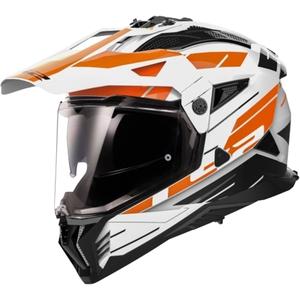 Enduro prilba na motocykel LS2 MX702 PIONEER II NAMIB bielo-oranžová